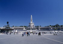 Portugal, Beira Litoral, Fatima, Pilgrims in the square outside the main church.