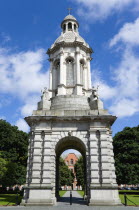 Ireland, County Dublin, Dublin City, Trinity College university the Campanile in Parliament Square.