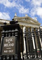 Ireland, County Dublin, Dublin City, The 18th Century Bank Of Ireland building in College Green at one time the Irish Houses of Parliament or Irish Parliament House the first purpose-built two-chamber...