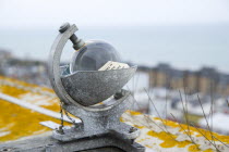 Climate, Weather, Measurements, CampbellStokes sunshine recorder or Stokes sphere on the top of the tallest building in Bognor Regis used by weather observers to monitor the hours of sunshine.