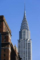 USA, New York, Manhattan, The Art Deco Chrysler Building on 42nd Street in Midtown.