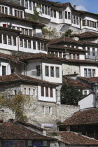 Albania, Berat, Ottoman houses in the old town.