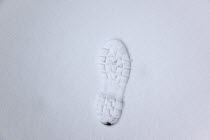 Weather, Winter, Boot prints in the fresh snow.