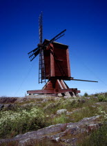 Finland, Vaasanlaani, Kristiinankaupunki, Wooden post mill.