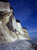 Denmark, Isle of Mon, Mons Klint, East facing chalk sea cliffs with flintstone beach.