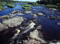 Finland, Vaasanlaani, Kalajoki River, Area of rapids on river near village of the same name.