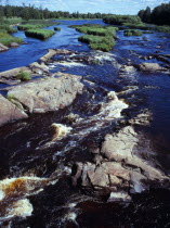 Finland, Vaasanlaani, Kalajoki River, Area of rapids on river near village of the same name.