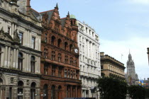 Scotland, Strathclyde, Glasgow, Exterio faces of typical Victorian buildings.
