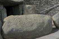 Ireland, Meath, Newgrange, entrance passage the historical burial site dating from 3200 BC.