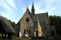 Scotland, Argyle and Bute, Luss, Old Church with graveyard.