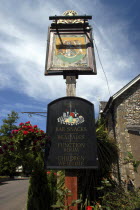 England, Devon, Uppotery Village, Sidmouth Arms public house sign.