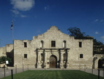 USA, Texas, Mission San Antonio di Valero, The Alamo, a former Roman Catholic mission and fortress compound, site of the Battle of the Alamo in 1836.