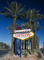 USA, Nevada, Las Vegas, Welcome to fabulous Downtown Las Vegas sign.