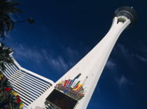 USA, Nevada, Las Vegas, Stratosphere hotel and casino on the strip.