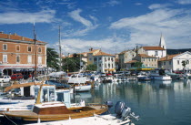 Slovenia, Koper, Port with fishing boats moored.