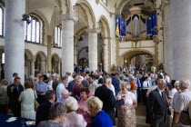 ENGLAND, Hampshire, Portsmouth, The Anglican Cathedral Church of St Thomas of Canterbury started in the 12th Century consecrated in 1927 and completed in 1980 with the nave full of people beneath the...