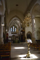 ENGLAND, Hampshire, Portsmouth, The Anglican Cathedral Church of St Thomas of Canterbury started in the 12th Century consecrated in 1927 and completed in 1980 with a side chapel and altar seen from th...