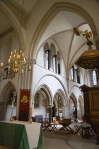 ENGLAND, Hampshire, Portsmouth, The Anglican Cathedral Church of St Thomas of Canterbury started in the 12th Century consecrated in 1927 and completed in 1980 with a side chapel pulpit and altar seen...