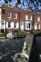 England, Hampshire, Portsmouth, The Charles Dickens Birthplace Museum in Old Commercial Road where he was born in 1812 and lived for three years commemorated with a blue plaque.