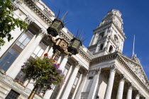 England, Hampshire, Portsmouth, Guildhall originally built in 1890 but rebuilt in 1959 after being bombed in 1941 during World War II.