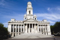 England, Hampshire, Portsmouth, Guildhall originally built in 1890 but rebuilt in 1959 after being bombed in 1941 during World War II.