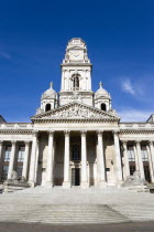 England, Hampshire, Portsmouth, Guildhall originally built in 1890 but rebuilt in 1959 after being bombed in 1941 during World War II.