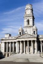 England, Hampshire, Portsmouth, Guildhall originally built in 1890 but rebuilt in 1959 after being bombed in 1941 during World War II.