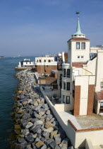 ENGLAND, Hampshire, Portsmouth, The house with wind vane known as Tower House that the marine artist W L Wyllie kived in on The Point at the entrance to the harbour.