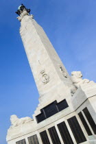 ENGLAND, Hampshire, Portsmouth, World War One Naval memorial obelisk on Southsea seafront designed by Sir Robert Lorimer with sculpture by Henry Poole.