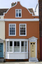 ENGLAND, Hampshire, Portsmouth, 17th Century houses in Lombard Street named Trincomallee in Old Portsmouth with Dutch style gable.
