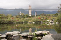 China, Yunnan Province, San Ta Si, Dali, The three pagodas.