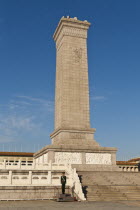 China, Beijing, Tiananmen Square, Monument to the Peoples Heroes.