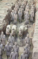 China, Shaanxi, Xian, Terracotta army.