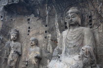 China, Henan Province, Luoyang, Vairocana Buddha, Fengxian Temple, Tang Dynasty Longmen Grottoes and Caves.