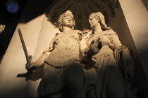 Austria, Vienna, Statues in the courtyard of the Hofburg Palace.