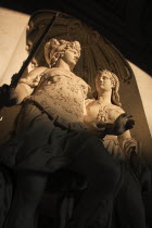 Austria, Vienna, Statues in the courtyard of the Hofburg Palace.