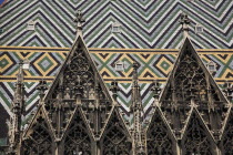 Austria, Vienna, Detail of the roof of Stephansdom Cathedral.