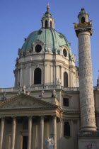 Austria, Vienna, Karlskirche or Church of St Charles Borromeo dome.