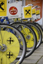 Austria, Vienna, Bicycles for public hire.