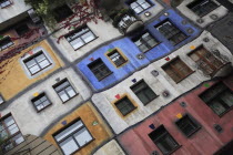 Austria, Vienna, Hundertwasser-Krawinahaus colourful exterior.