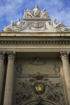 Austria, Vienna, Detail of the Michaelertrakt, the southern gateway into the Hofburg Palace.