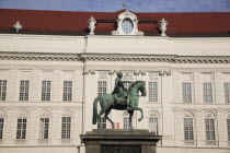 Austria, Vienna, Monument to Emperor Josef II in the courtyard of the Spanish riding school.