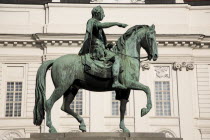 Austria, Vienna, Monument to Emperor Josef II in the courtyard of the Spanish riding school.