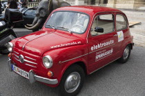 Austria, Vienna, Electric Car based on classic Fiat 500.