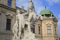 Austria, Vienna, Statue of a horse tamer outside the Belvedere Palace, Symbol of the suppression of passion.