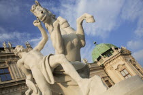 Austria, Vienna, Statue of a horse tamer outside the Belvedere Palace, Symbol of the suppression of passion.