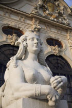 Austria, Vienna, Sphinx statue outside the Belvedere Palace.