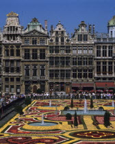 Belgium, Brabant, Brussels, The Grand Palace Flower Display.