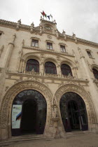 Portugal, Lisbon, Rossio railway station entrance.