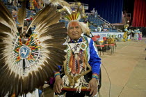 Canada, Alberta, Lethbridge, International Peace Pow Wow, Mark Roan Horse a Navajo Indian from Phoenix USA and a veteran of the Korean and Vietnam wars.